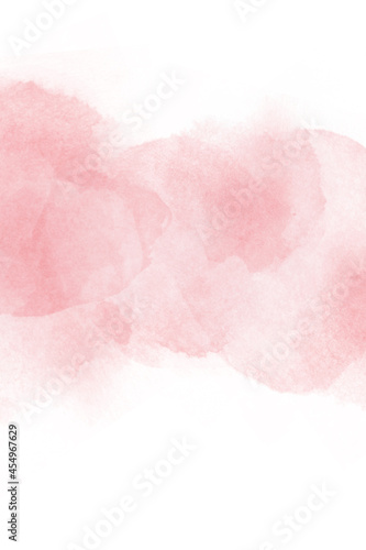 Pink watercolor abstraction on white paper. Grunge background. Retro, vintage background.