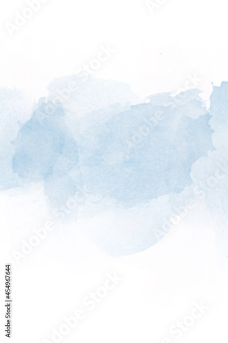 Blue watercolor abstraction on white paper. Grunge background. Retro, Vintage