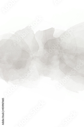 Gray watercolor abstraction on white paper. Grunge background. Retro, vintage background.