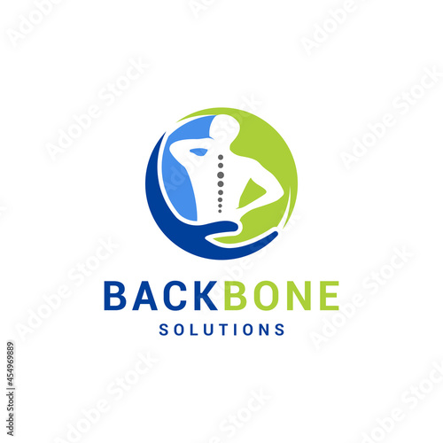 back bone logo, back bone care logo design vector icon illustration