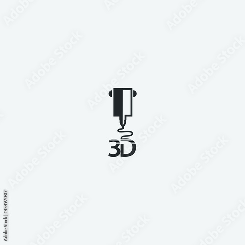 3d printer vector icon illustration sign