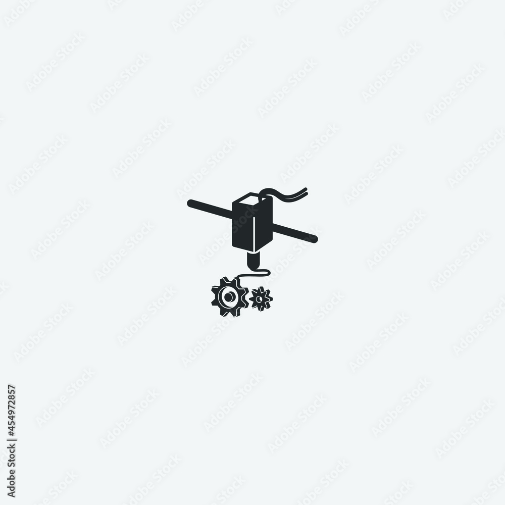 3d printer settings vector icon illustration sign 3d printer settings vector icon illustration sign