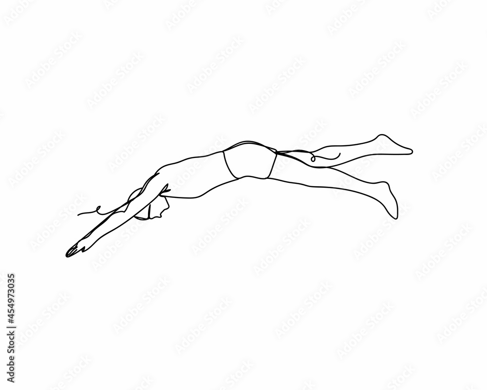 Continuous one line drawing of man sport swimmer swimming icon in silhouette on a white background. Linear stylized. Continuous one line drawing of man sport swimmer swimming icon in silhouette on a white background. Linear stylized.