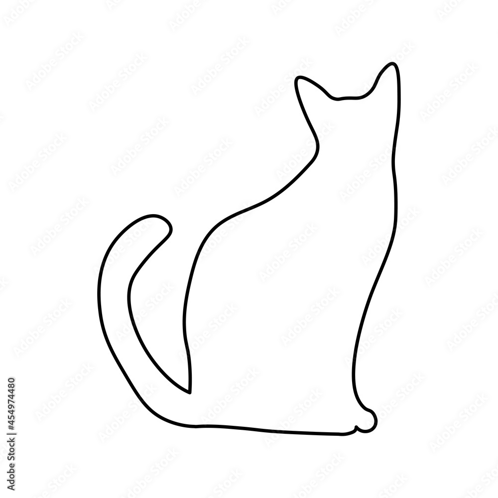 Black silhouette cat, great design for any purposes Black silhouette cat, great design for any purposes