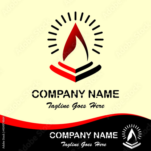 Vector design elements for your company logo, icon firelight and box. Business company template. Simple, cool and modern colorful abstract logo