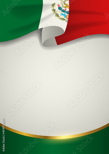 Mexico insignia with decorative golden line