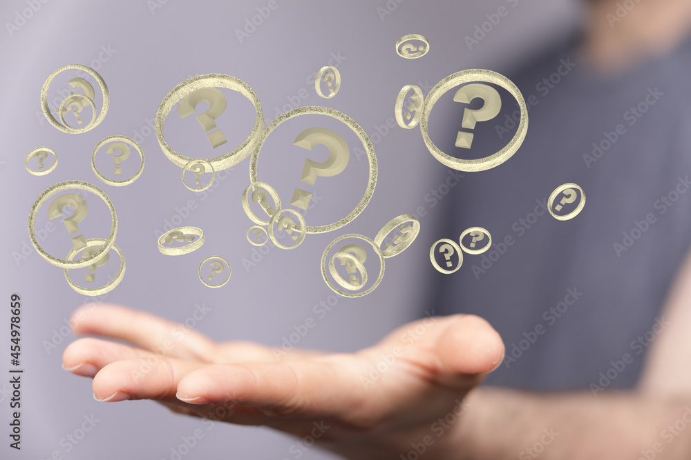 Question mark and concept of science and technology. Question mark and concept of science and technology.