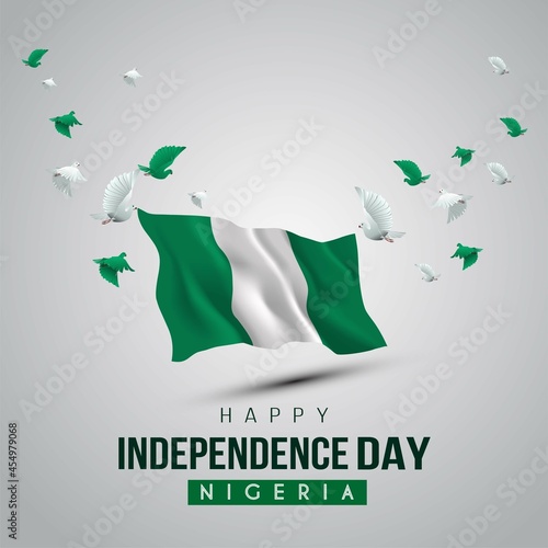 happy independence day Nigeria greetings. vector illustration design