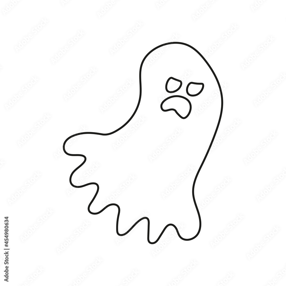 Halloween ghost face silhouette in abstract style Halloween ghost face silhouette in abstract style