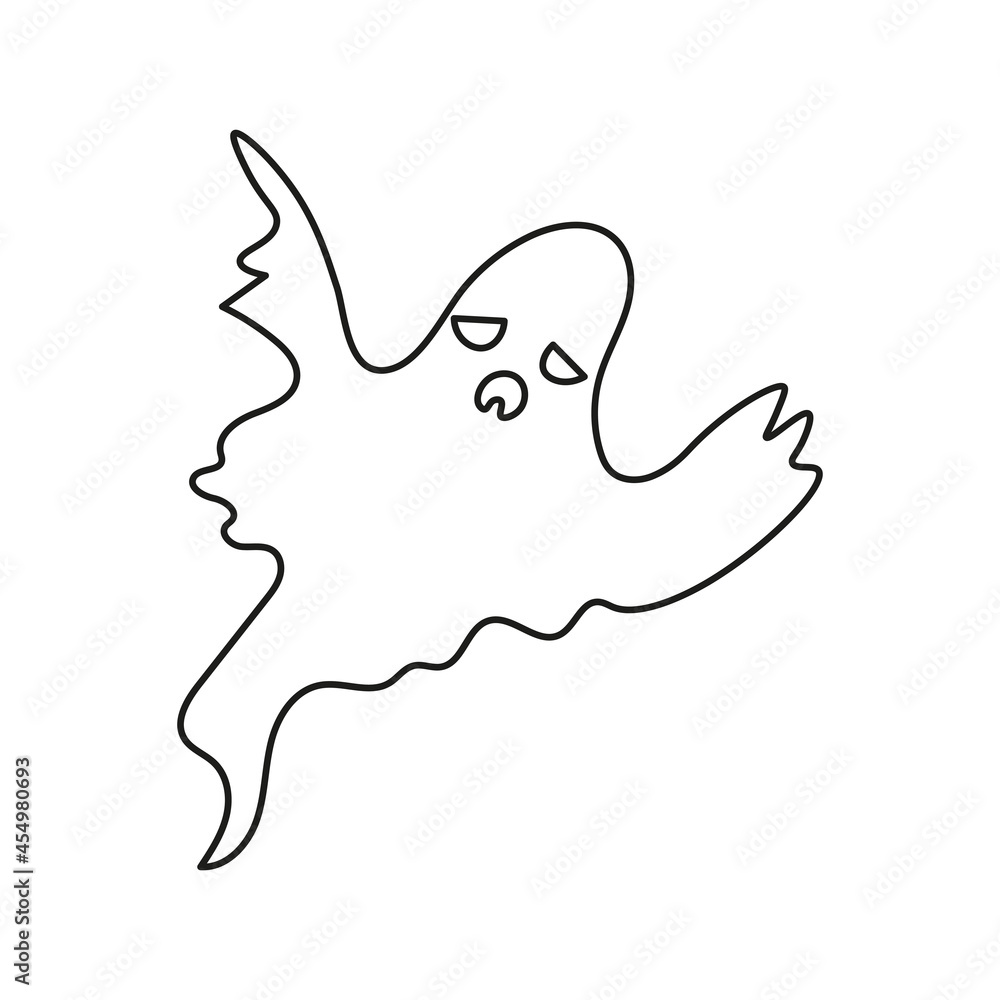 Halloween ghost face silhouette in abstract style Halloween ghost face silhouette in abstract style