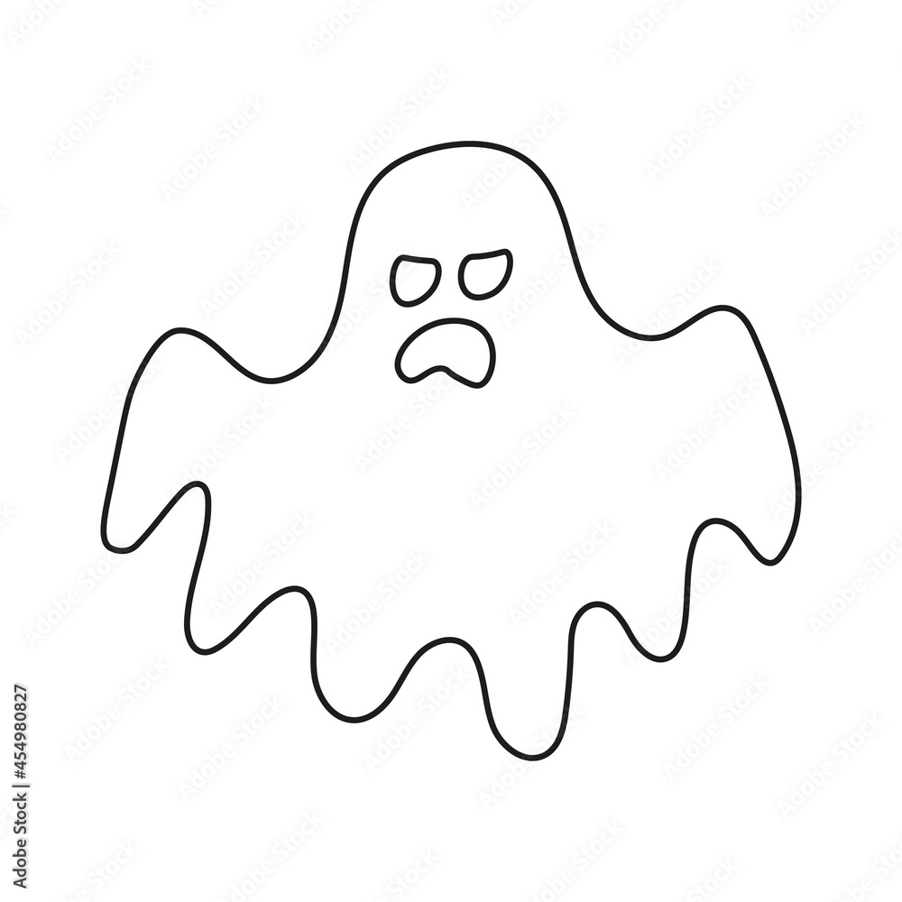 Halloween ghost face silhouette in abstract style Halloween ghost face silhouette in abstract style