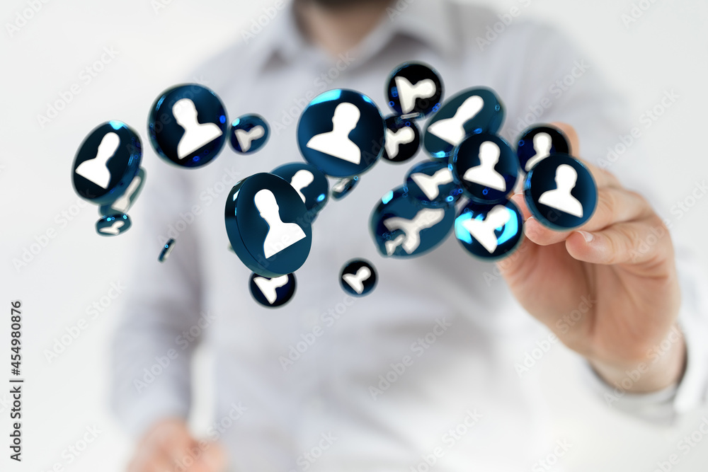 Concept of Network, internet communication. 3d illustration