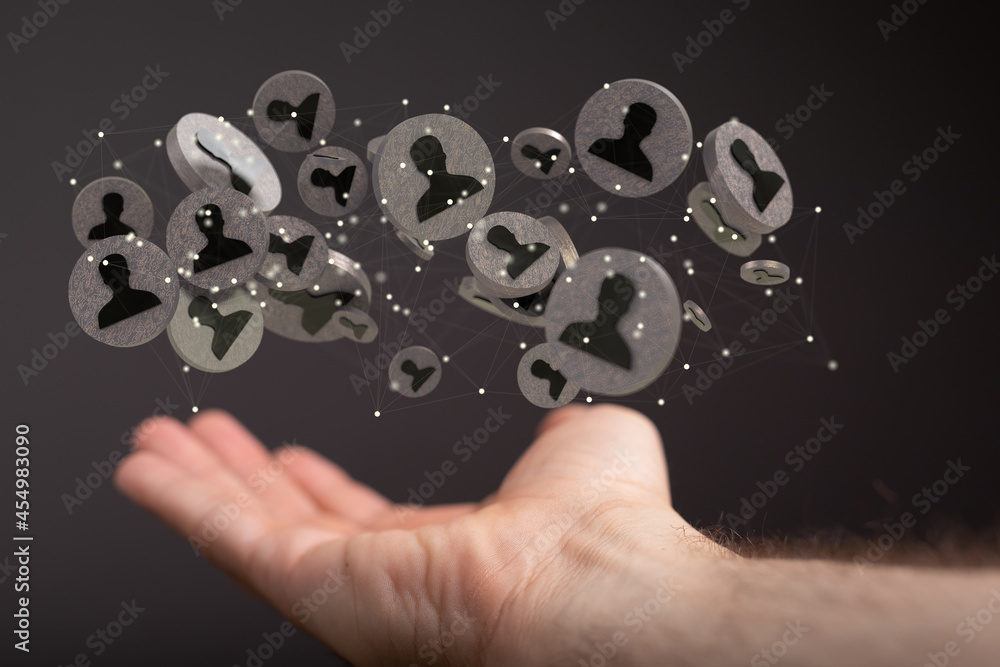 videoconference group of people talking in social network