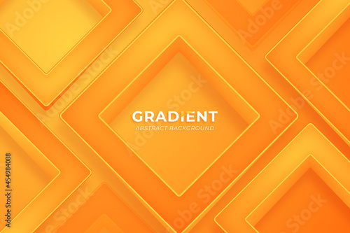 Gradient 3d abstract background with square shape orange color
