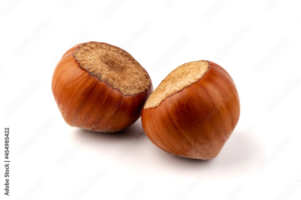 Group of hazelnuts, isolated on white background Group of hazelnuts, isolated on white background