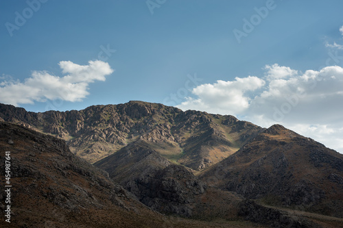 Rocky Mountains with foliage and cloudy sky, Rocky Mountain khuzestan province, Iran