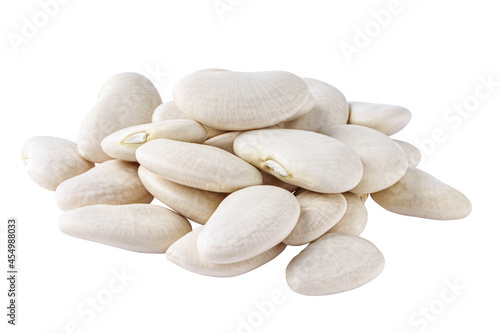 Lima bean pile isolated on white background