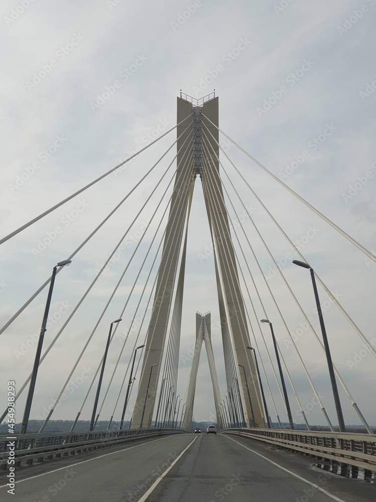 the road over the cable-stayed bridge over its structures the road over the cable-stayed bridge over its structures