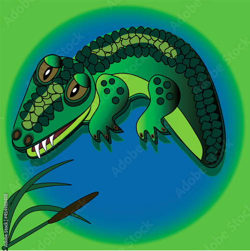 A small cartoon crocodile