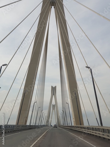  the road over the cable-stayed bridge over its structures