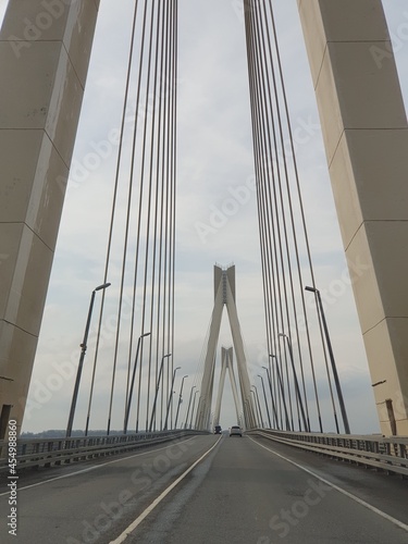  the road over the cable-stayed bridge over its structures