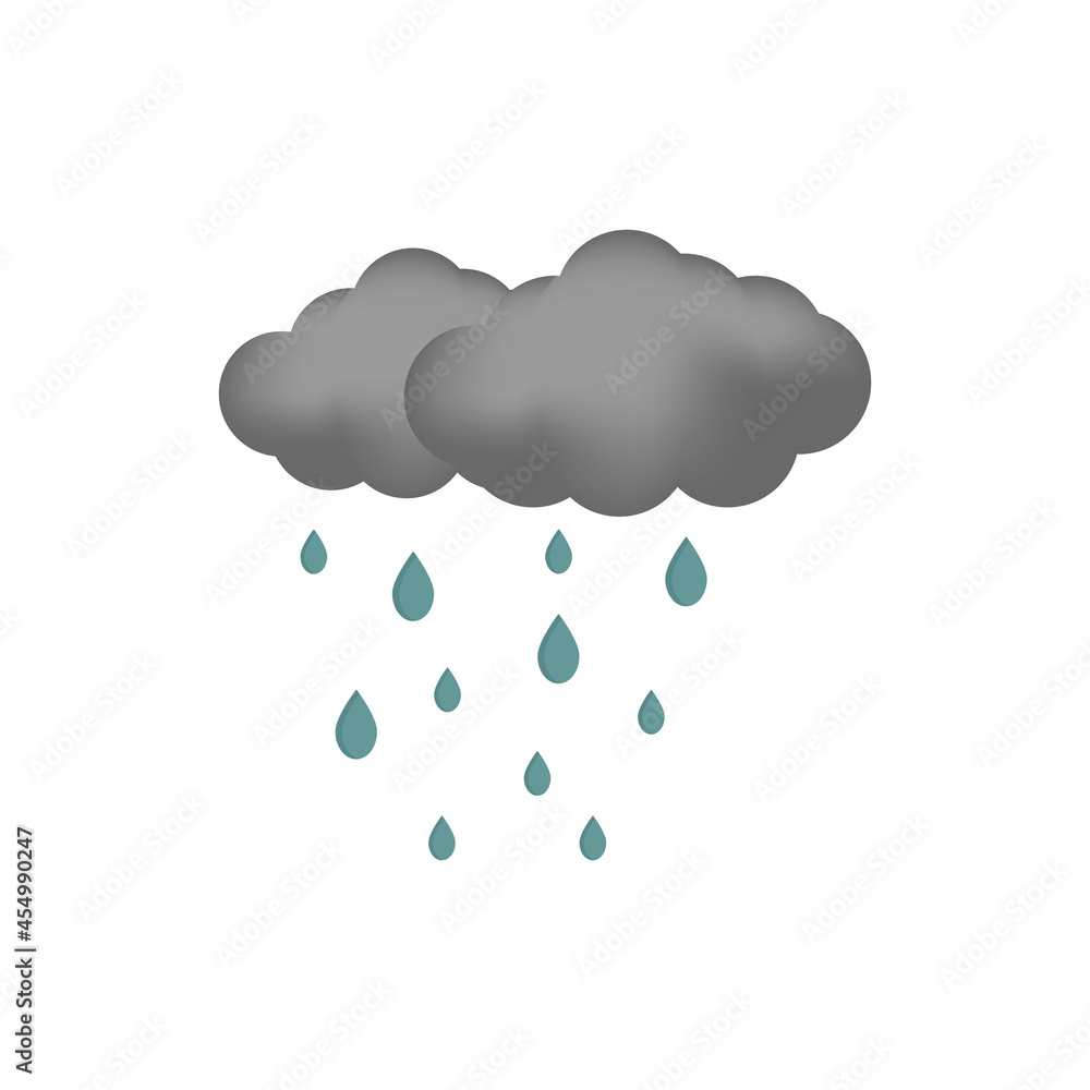 Rainy vector icon isolated on white background, Weather symbols