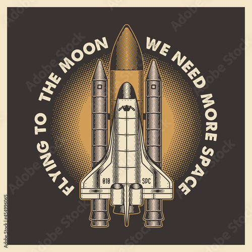 Retro Space Shuttle Vector Illustration