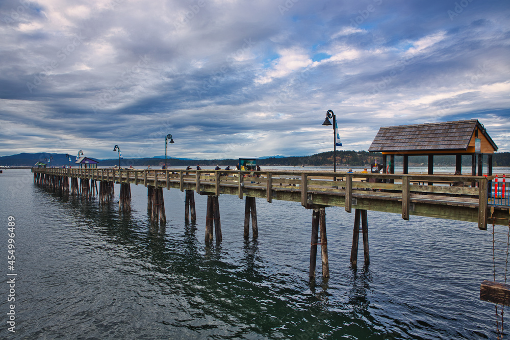 Men or People at the dock - Discovery Fishing Pier, at Campbell River, Vancouver Island, Bc