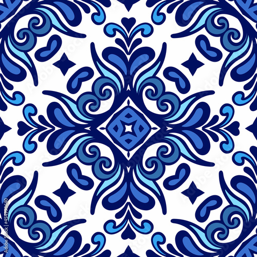 Gorgeous seamless mediterranean tile islamic background vector seamless pattern. Decoartive mosaic ceramic design