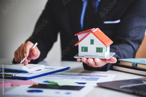 Real estate agents to offer property (houses) to clients. Business, Loan, Real Estate, Buying a House