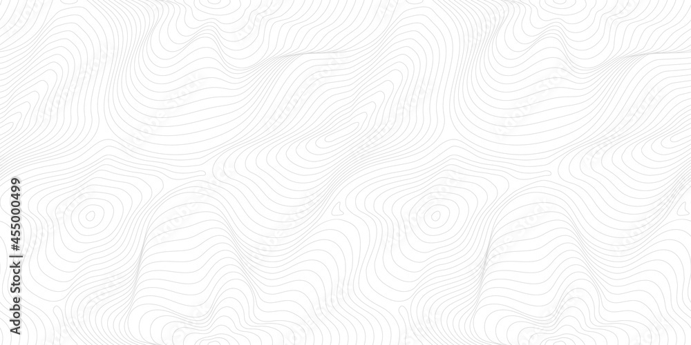 Subtle minimal vector seamless pattern, thin curved lines. Modern wide background. Abstract dynamical rippled surface, visual 3D effect, illusion of movement, curvature. Repeat design for print, web - obrazy, fototapety, plakaty 