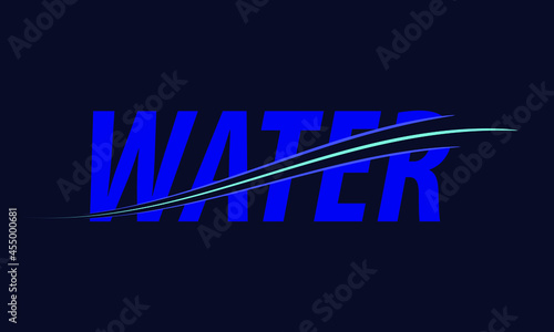vector illustration with a stylized image of the word "water" for printing on clothes, labels, banners, as well as for advertising and retail space design.