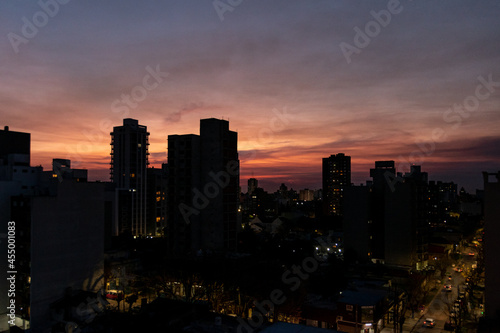 city skyline at sunset © franco