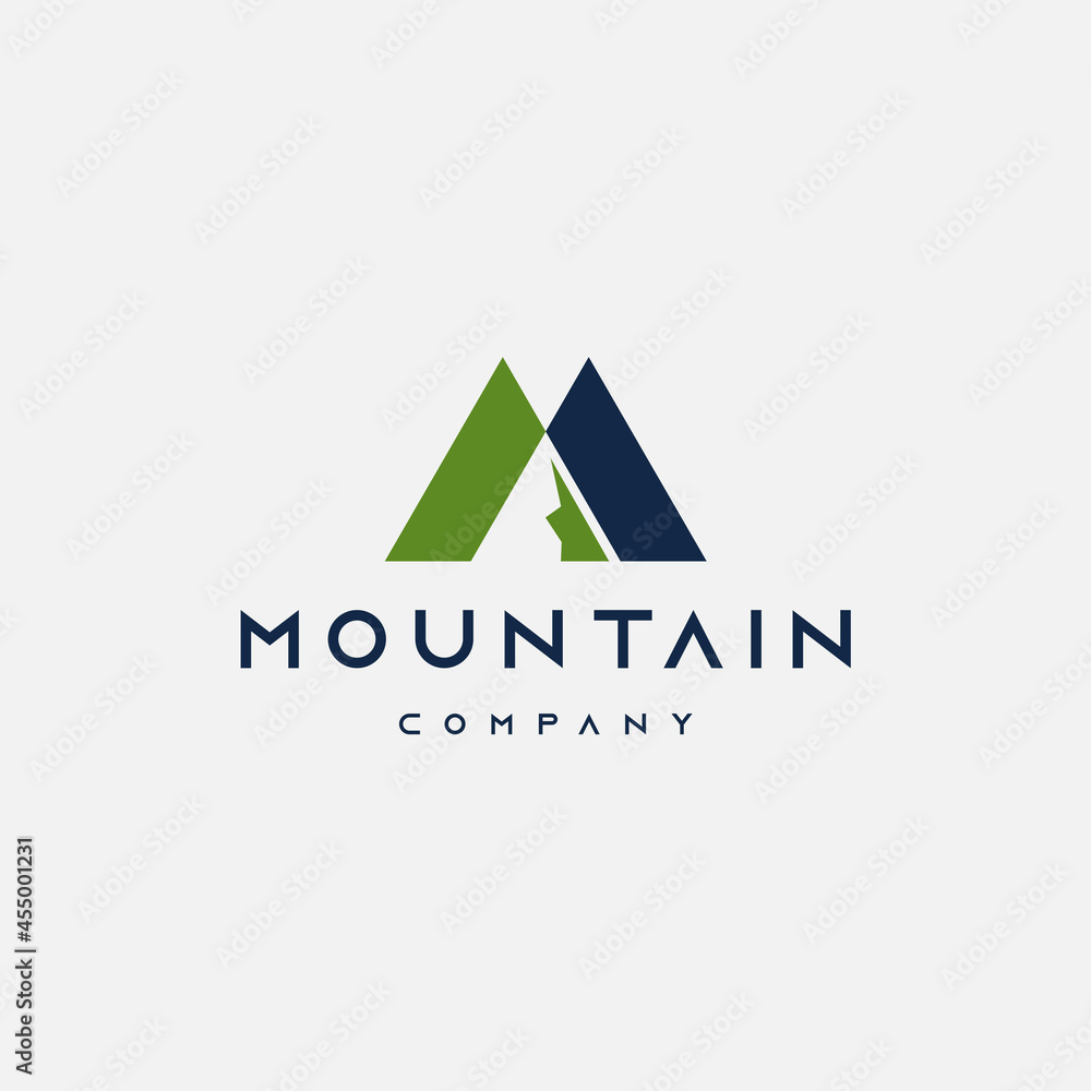Simple letter M mountain logo design template Simple letter M mountain logo design template