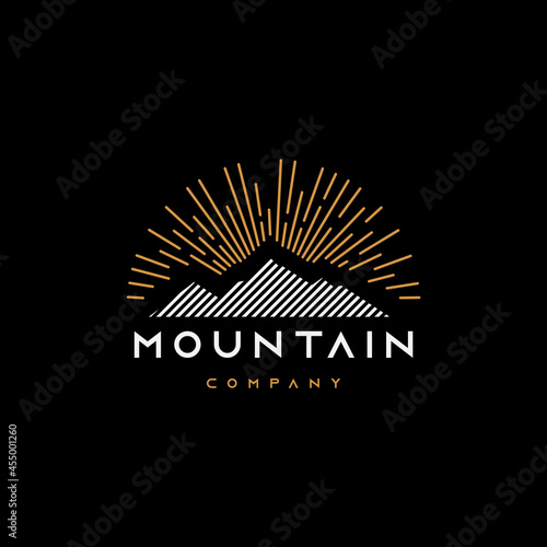 Mountain Vintage Peak Hill logo design modern simple minimalist style