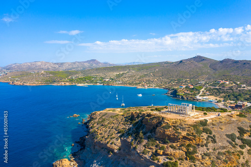 The ancient Temple of Poseidon at Sounion, Attica, Greece