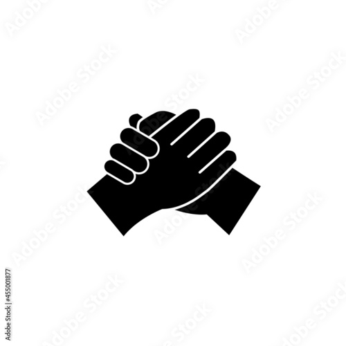 simple handshake logo vector icon