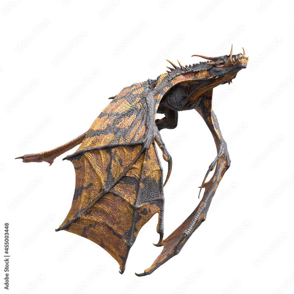 Fototapeta premium master dragon is doing an alternate flying side view