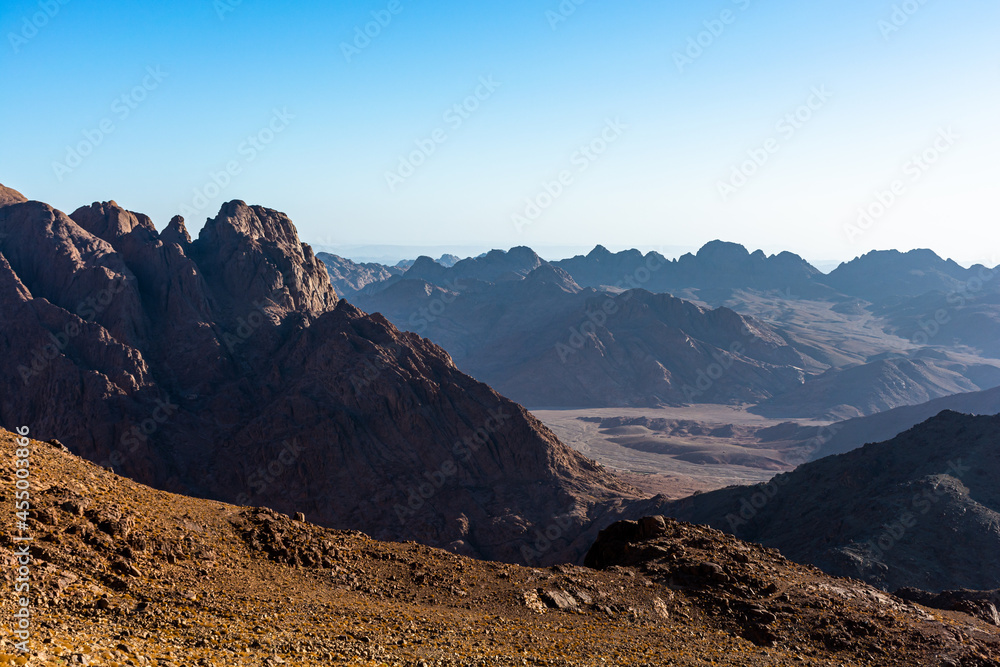 Egypt, Sinai Mountains on a bright sunny day, beautiful landscape