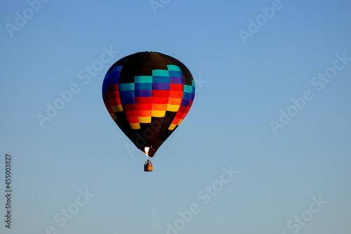 Haot air balloon in the blue sky.