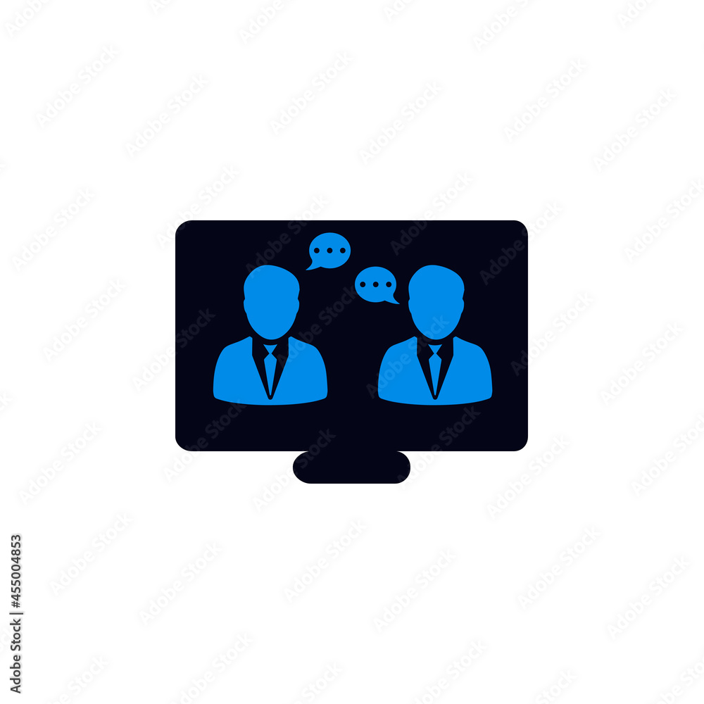 Group video conference or meeting icon Group video conference or meeting icon