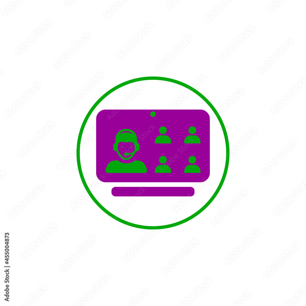 Business meeting video conference icon Business meeting video conference icon
