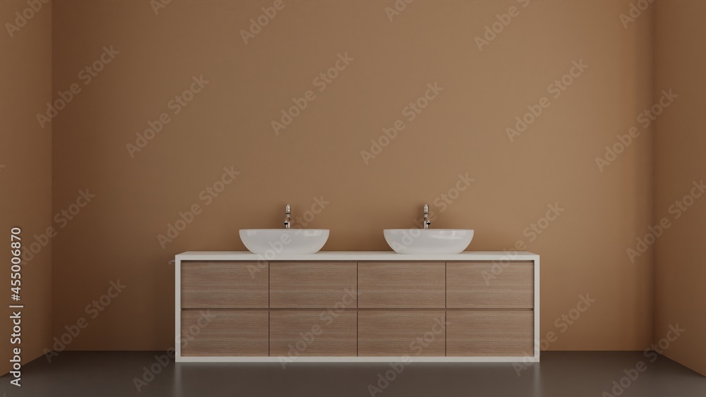 3D illustration modern interior design bathroom