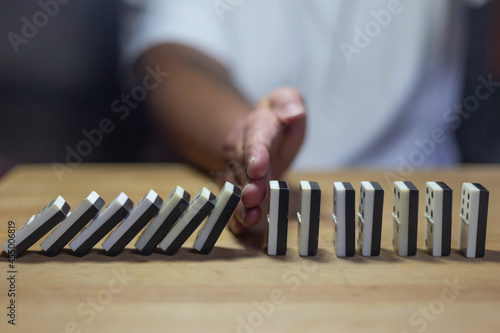 Wallpaper Mural Domino tiles in line on black background Torontodigital.ca