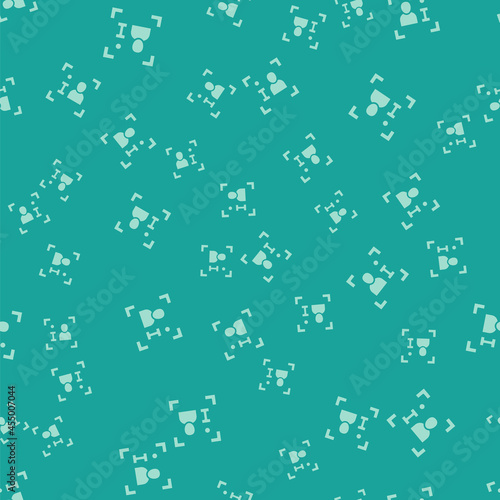 Green Television report icon isolated seamless pattern on green background. TV news. Vector