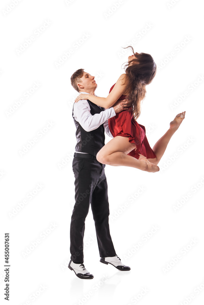 Couple of ballet dancers posing isolated Couple of ballet dancers posing isolated