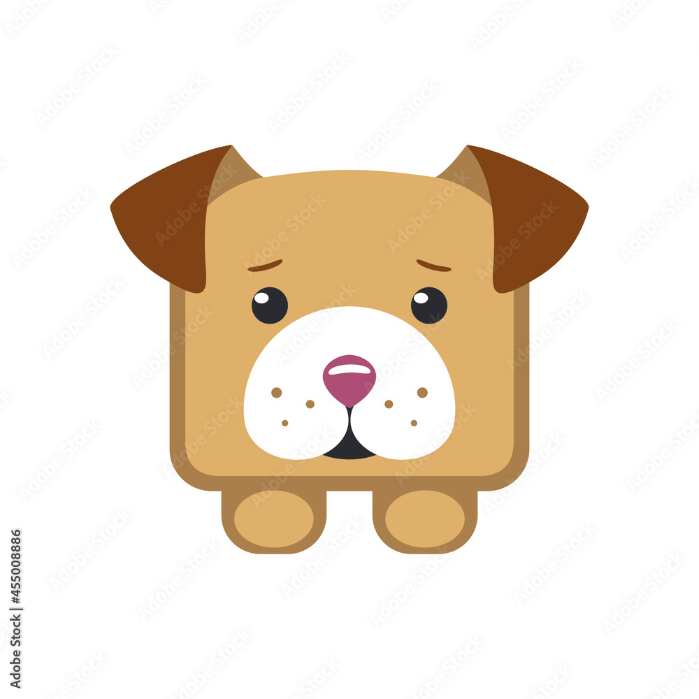 Dog square vector icon. Flat symbol on white background Dog square vector icon. Flat symbol on white background