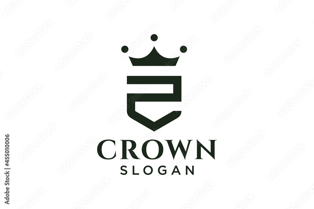 Obraz premium vintage crown logo and letter Z symbol. Modern luxury brand element sign. Vector illustration.