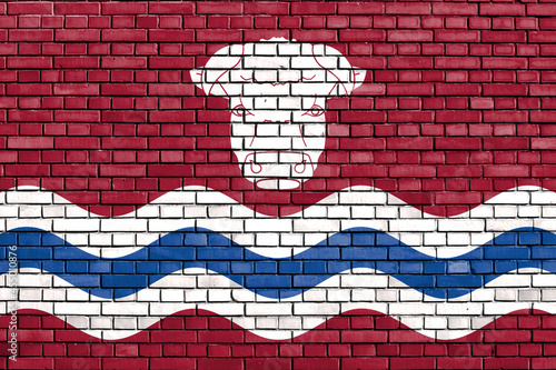 flag of Herefordshire painted on brick wall photo