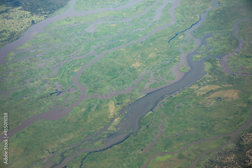 Fotografija Aerial view of the White Nile River as it flows through South Sudan near Juba